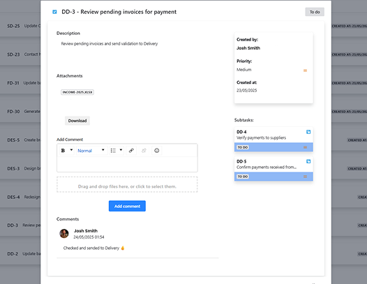 Projects page